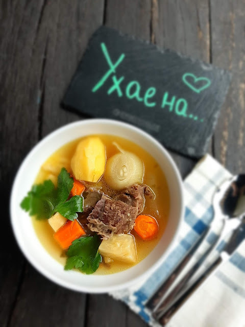 Ухае на рецепта за вкусно телешко варено