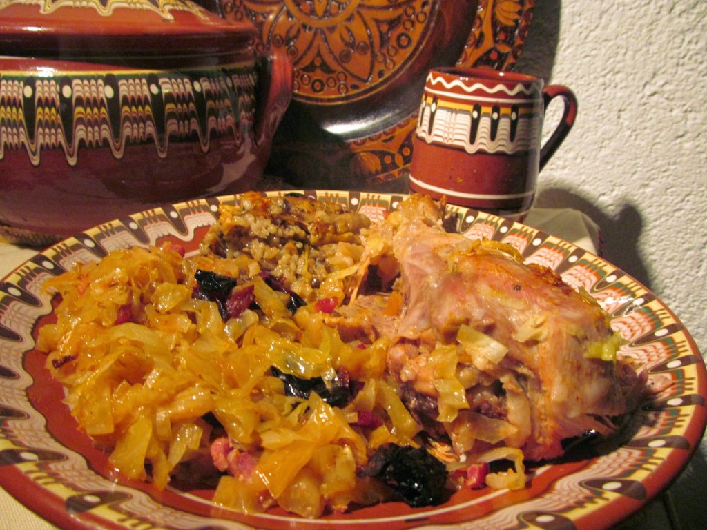 ПЪЛНЕНО ПУЕШКО ДОЛНО БУТЧЕ С КИСЕЛО ЗЕЛЕ НА&nbsp;ФУРНА