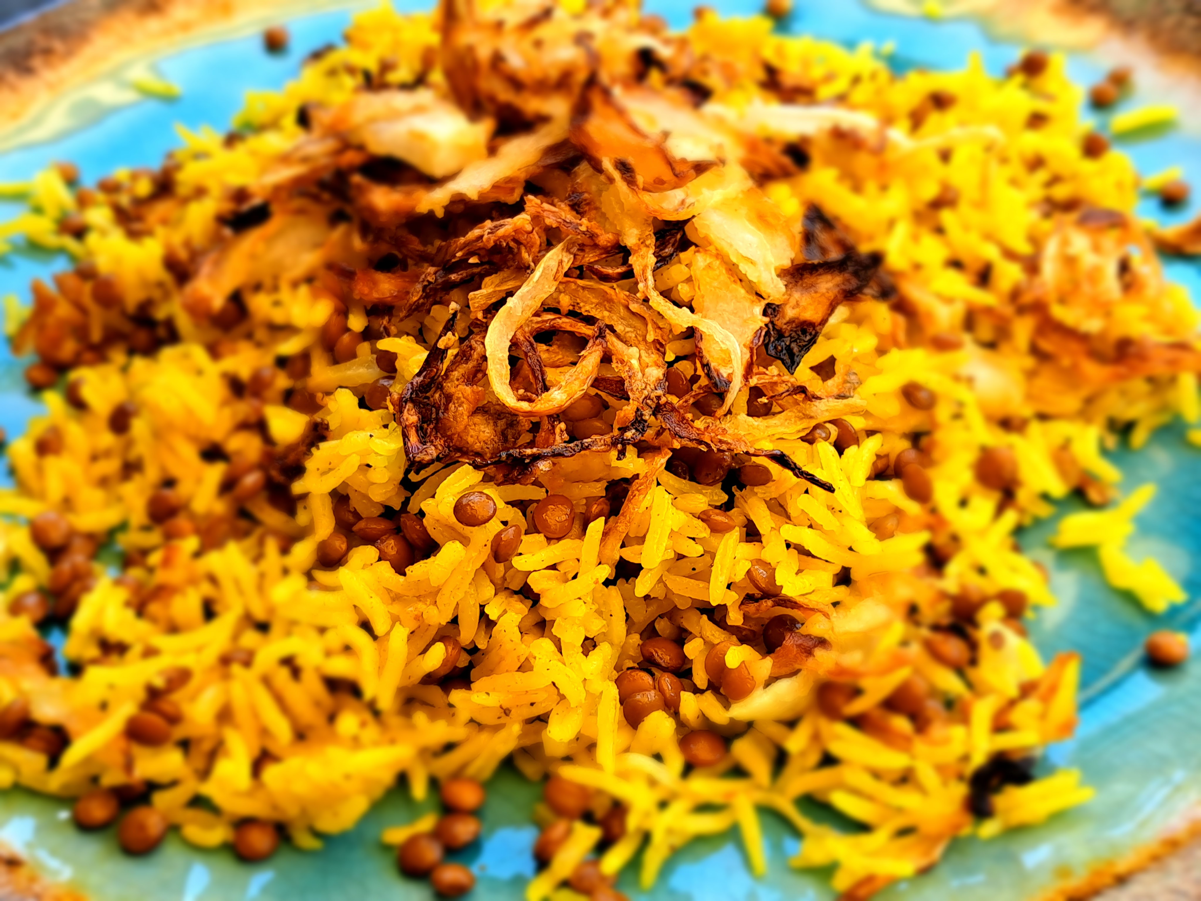 Ухае на... Mejadra Меджадра - арабско ястие с ориз и леща