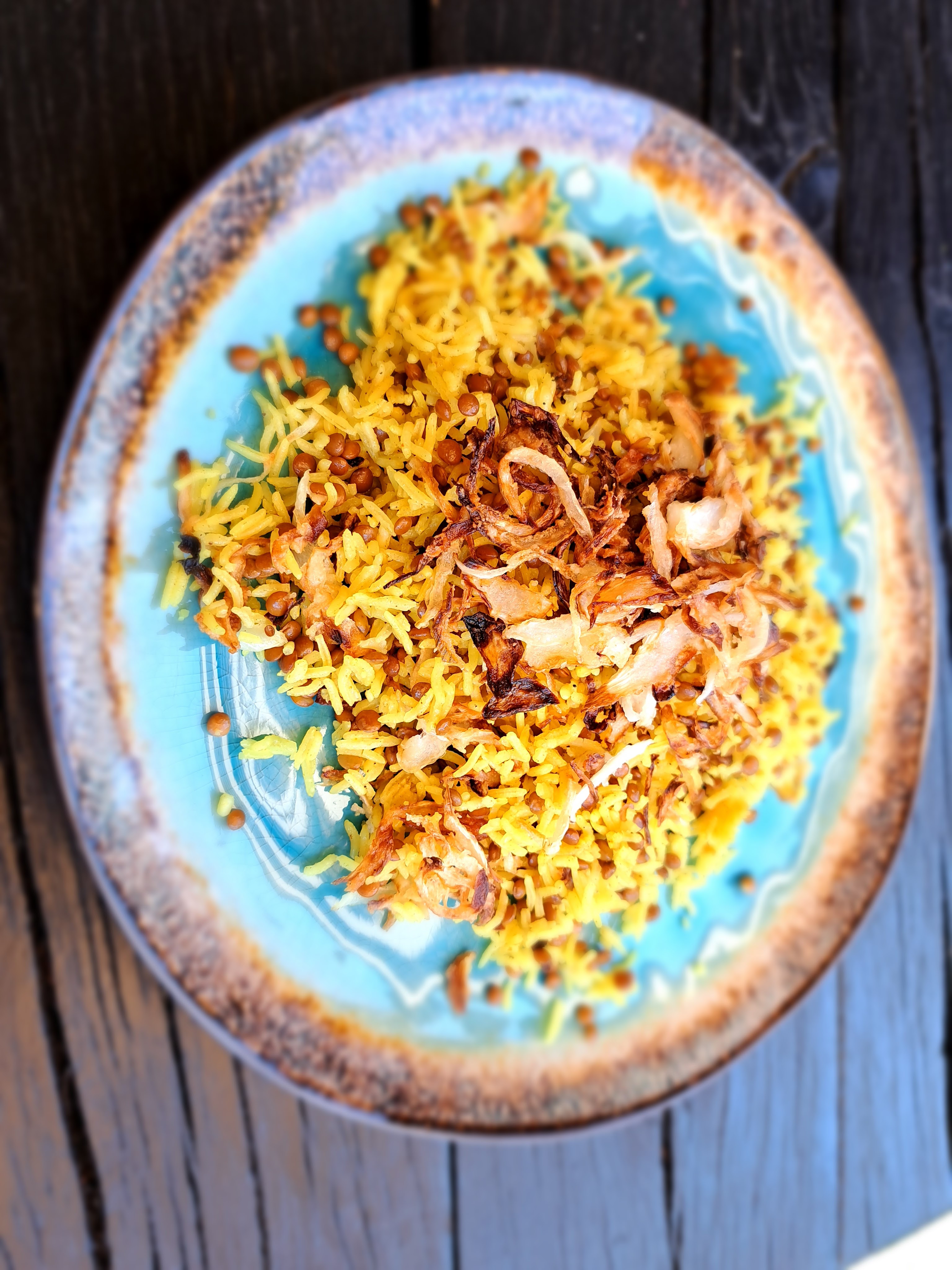 Ухае на... Mejadra Меджадра - арабско ястие с ориз и леща