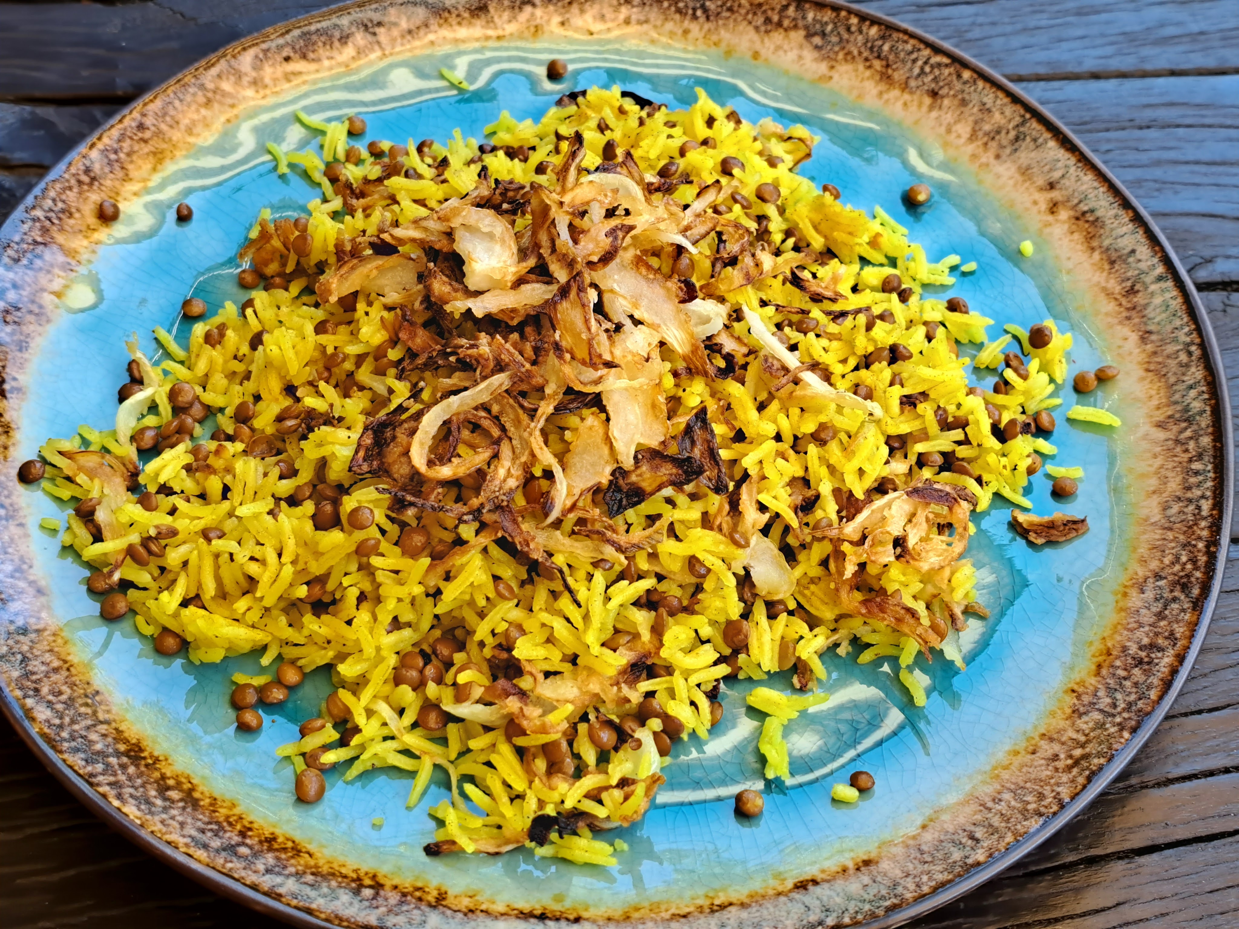 Ухае на... Mejadra Меджадра - арабско ястие с ориз и леща