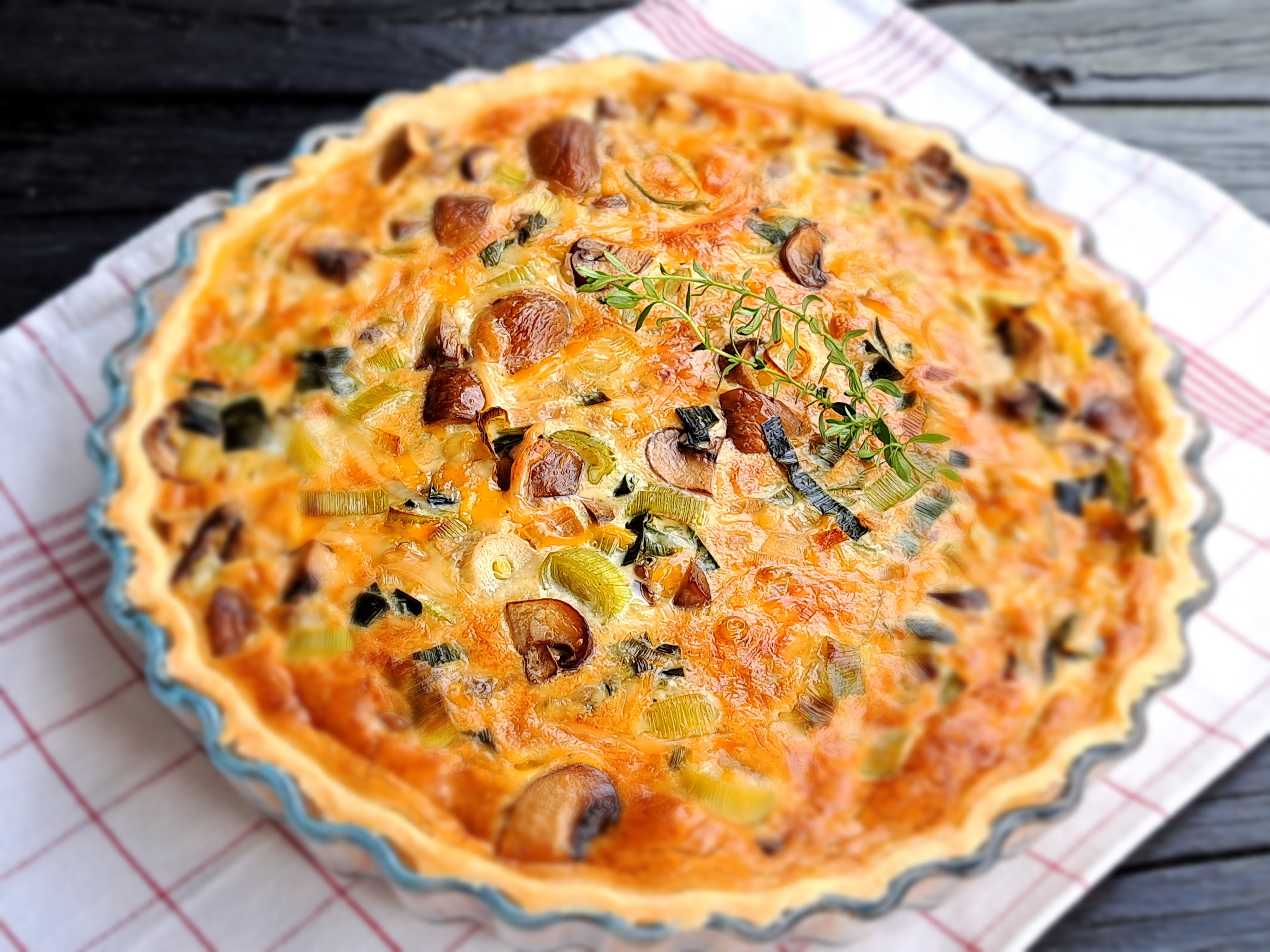 Ухае на...Lauch-Champignon-Quiche Киш с гъби и праз лук