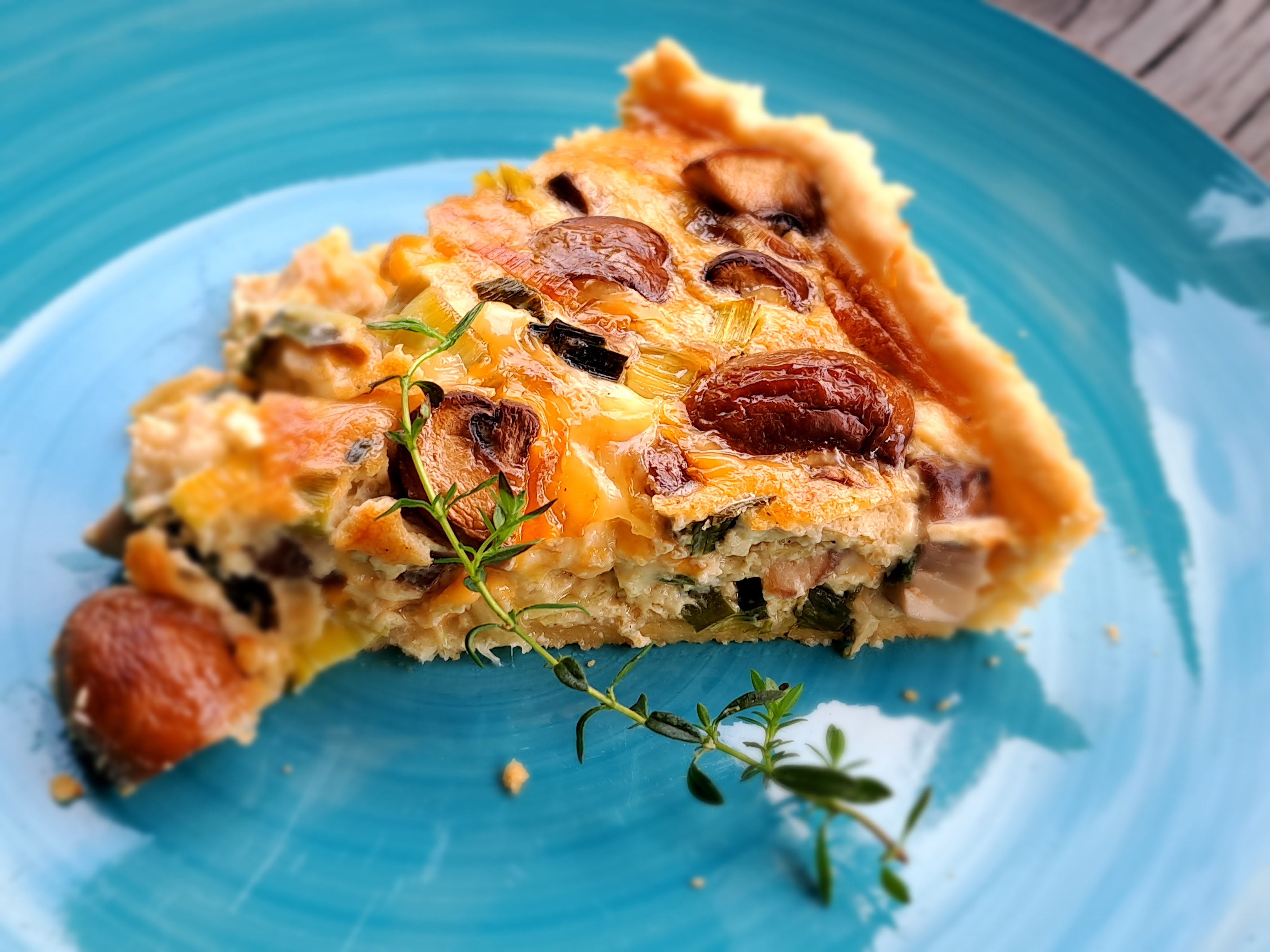 Ухае на...Lauch-Champignon-Quiche Киш с гъби и праз лук